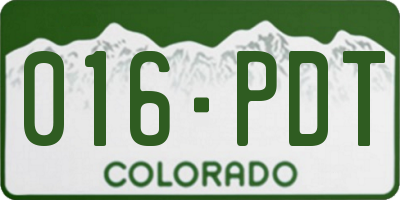 CO license plate 016PDT
