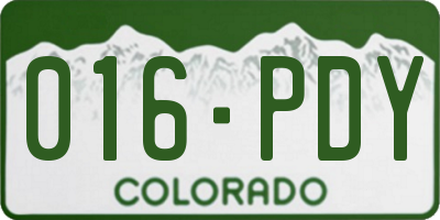 CO license plate 016PDY