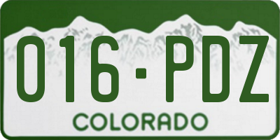 CO license plate 016PDZ