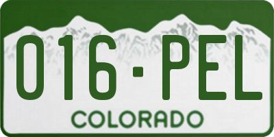 CO license plate 016PEL
