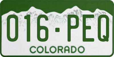 CO license plate 016PEQ