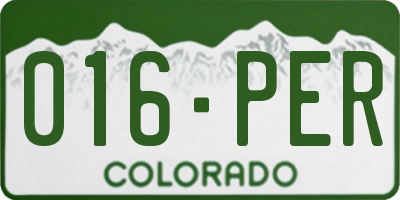 CO license plate 016PER