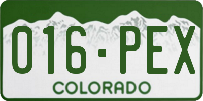 CO license plate 016PEX