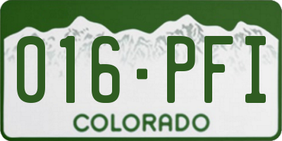 CO license plate 016PFI