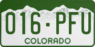 CO license plate 016PFU