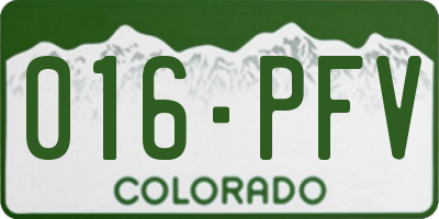 CO license plate 016PFV
