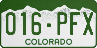 CO license plate 016PFX