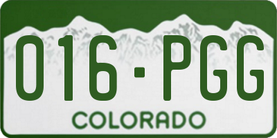 CO license plate 016PGG