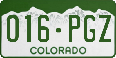 CO license plate 016PGZ