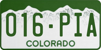 CO license plate 016PIA