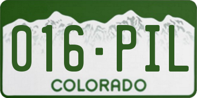 CO license plate 016PIL
