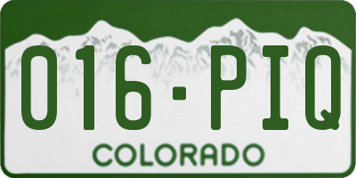 CO license plate 016PIQ