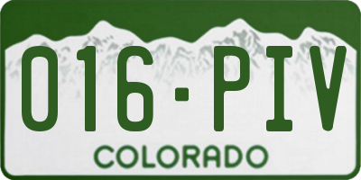 CO license plate 016PIV