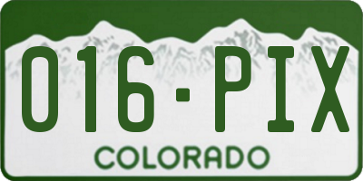 CO license plate 016PIX