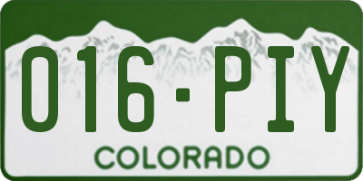 CO license plate 016PIY
