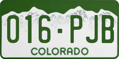 CO license plate 016PJB
