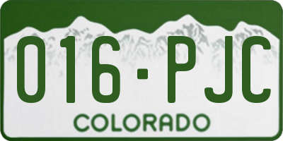 CO license plate 016PJC
