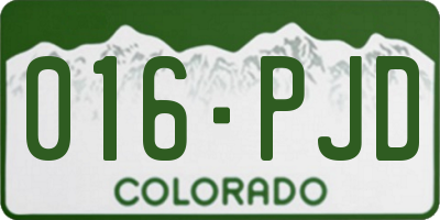 CO license plate 016PJD