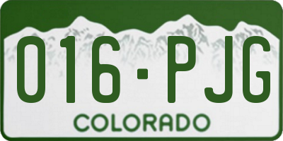 CO license plate 016PJG