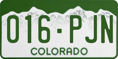 CO license plate 016PJN