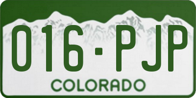 CO license plate 016PJP
