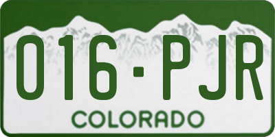 CO license plate 016PJR
