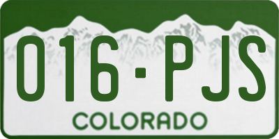 CO license plate 016PJS