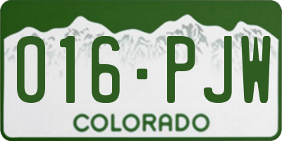CO license plate 016PJW