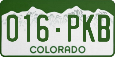 CO license plate 016PKB