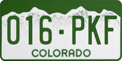 CO license plate 016PKF