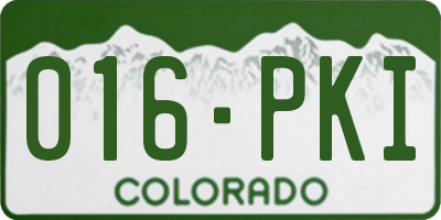 CO license plate 016PKI