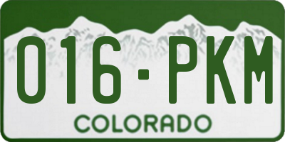 CO license plate 016PKM