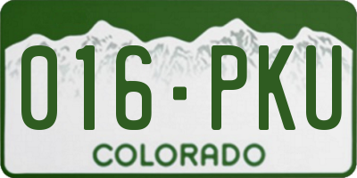 CO license plate 016PKU