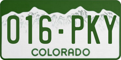 CO license plate 016PKY