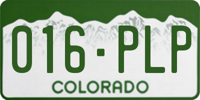 CO license plate 016PLP