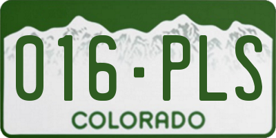 CO license plate 016PLS