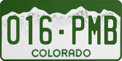 CO license plate 016PMB