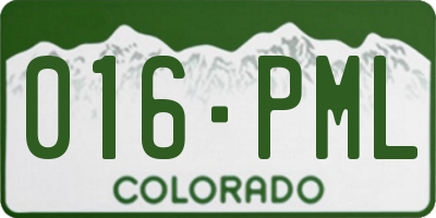 CO license plate 016PML