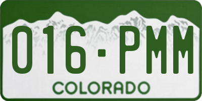 CO license plate 016PMM