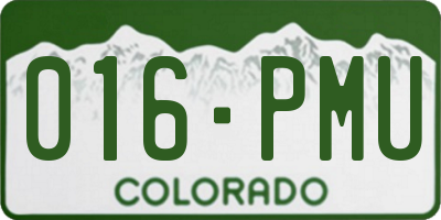 CO license plate 016PMU