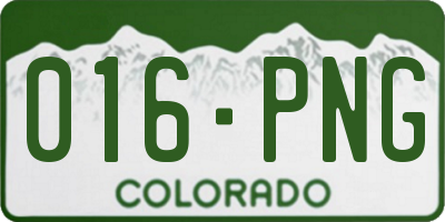 CO license plate 016PNG