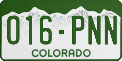 CO license plate 016PNN
