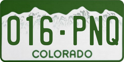 CO license plate 016PNQ