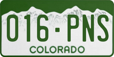 CO license plate 016PNS