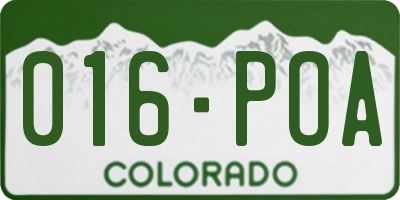 CO license plate 016POA