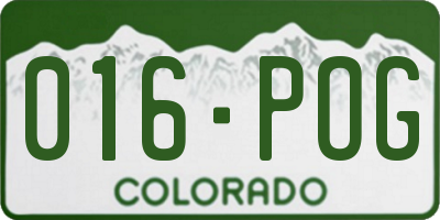 CO license plate 016POG