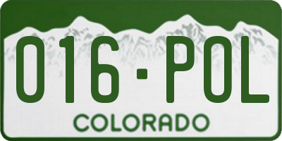 CO license plate 016POL