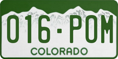 CO license plate 016POM