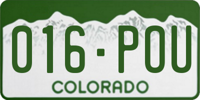 CO license plate 016POU
