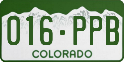 CO license plate 016PPB